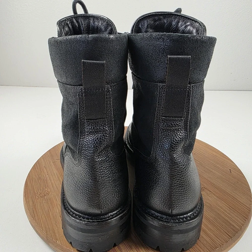 Rag & Bone Boots Mens Size 10 Black Leather Combat Lace Up Ankle Handmade Italy